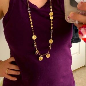 Gold tone long LOFT necklace